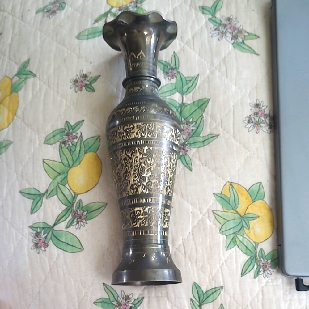 Elegant Persian 11in Brass Vase
